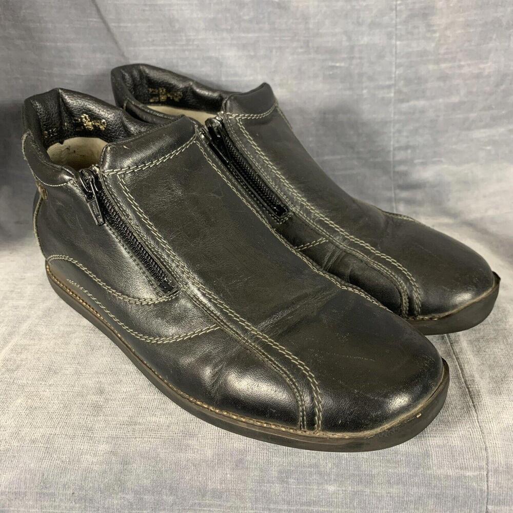 Rieker Tex Womens Black Leather Insulated Ankle Boots Size 41 (US 9.5)